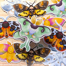 Moth Stickers &amp; Pins